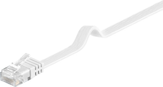 Goobay Flat U/UTP Cat.6 (Gigabit) Καλώδιο Δικτύου Ethernet 15m Λευκό
