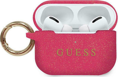 Guess Θήκη Σιλικόνης με Γάντζο Fuchsia Blister για Apple AirPods Pro