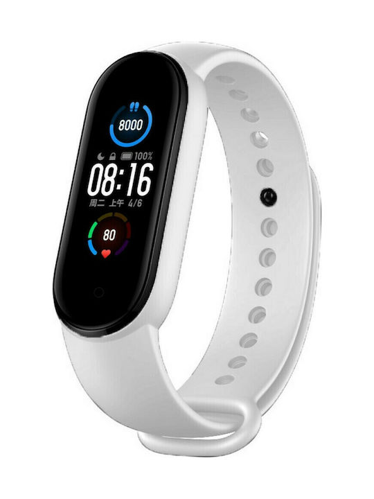 Curea Silicon cu Pin Alb (Mi Smart Band 5/Mi Smart Band 6)