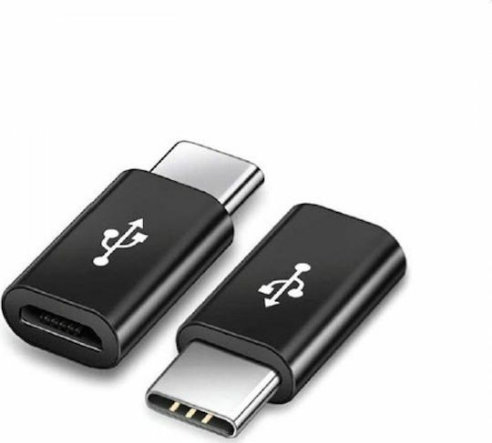 V-TAC Μετατροπέας USB-C male σε micro USB female Black 1τμχ 8471