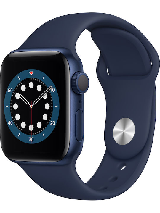 Apple Watch Series 6 Aluminium 44mm Αδιάβροχο με Παλμογράφο (Blue)