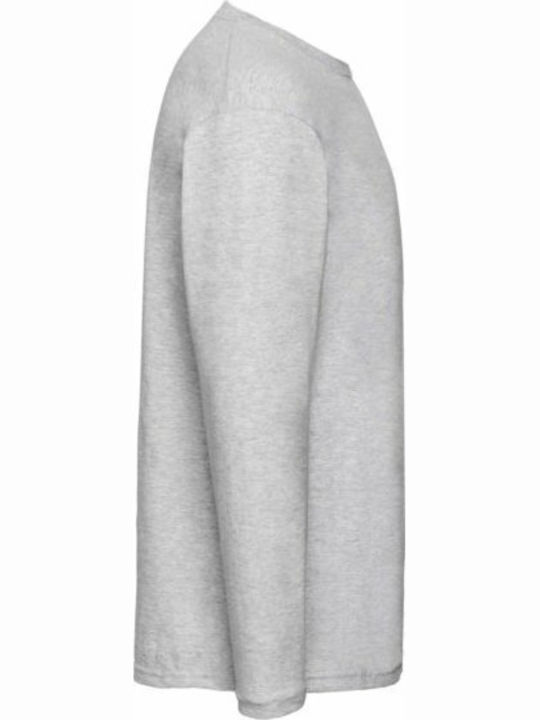 Fruit of the Loom Valueweight Τ Bărbătesc Mânecă Lungă Gri Heather