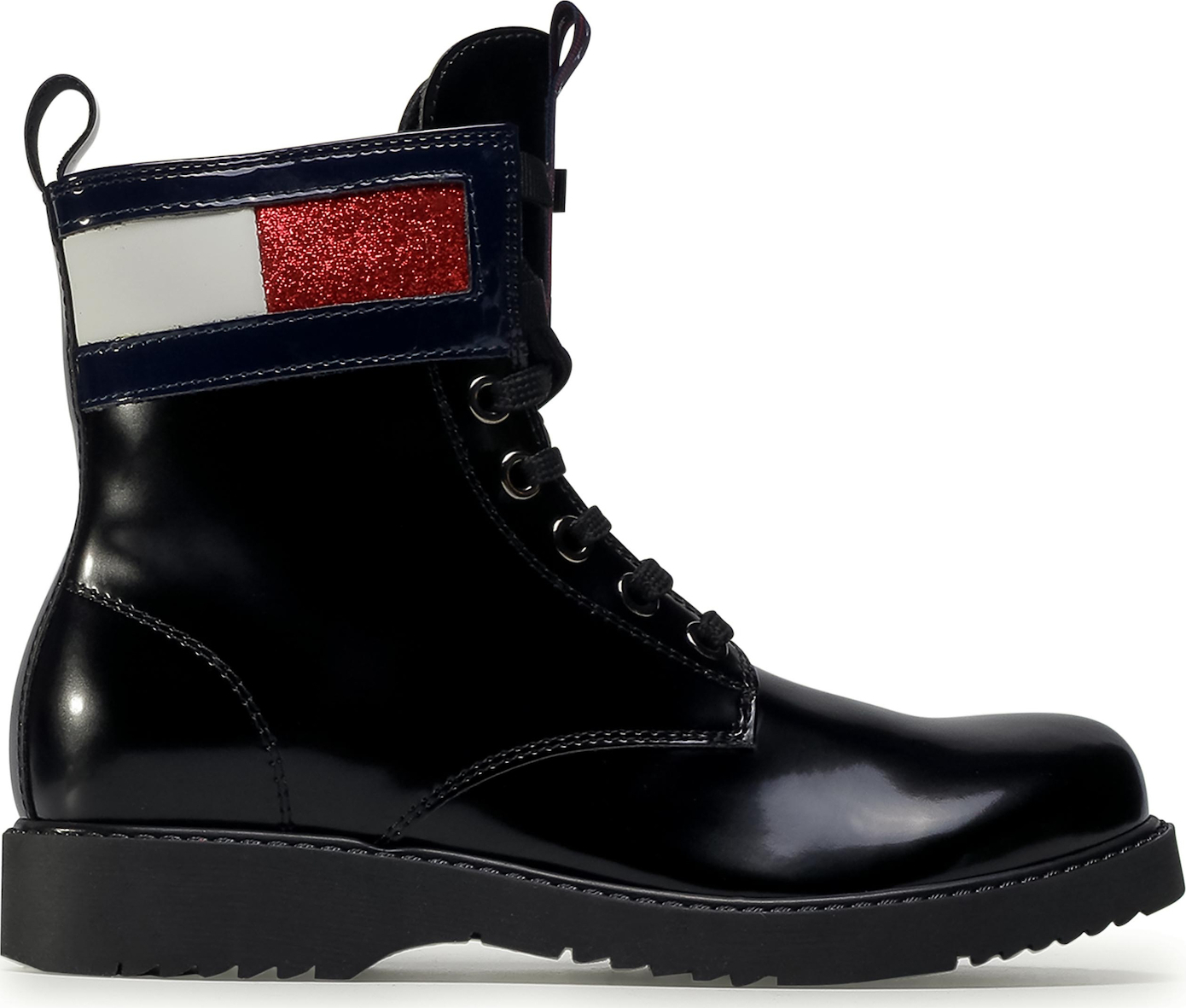 tommy hilfiger buckle lace up boot schnürstiefelette