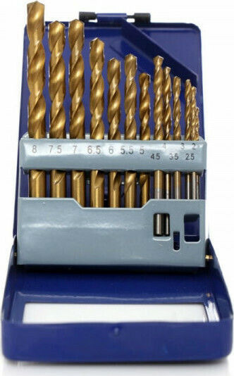 Tagred Set 13 HSS 2-8mm Burghie HSS Titan cu Tija Cilindrică pentru Metal
