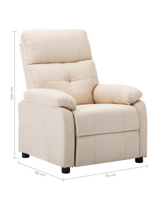 Πολυθρόνα Relax με Υποπόδιο Κρεμ 76x90x100cm