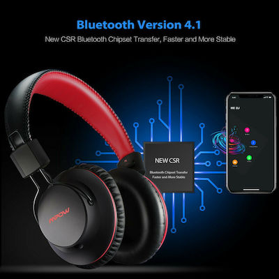 X3.0 Ασύρματα Bluetooth Over Ear Ακουστικά Μαύρα / Κόκκινα