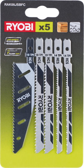 Ryobi RAK05JSBFC Jig Saw Blade for Metal and Wood 5pcs 5132002697