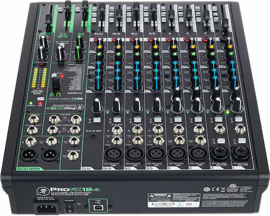 Mackie ProFX12v3 Αναλογική Κονσόλα 12 Καναλιών με Phantom Power & 7 Εισόδους XLR