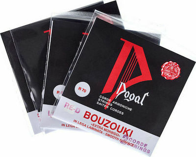 Dogal Set of Chrome Strings for Bouzouki Red Tag Bouzouki Extra light