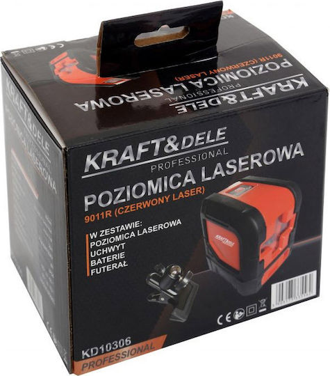Kraft & Dele Αυτορυθμιζόμενο Γραμμικό Αλφάδι Laser Κόκκινης Δέσμης με Εύρος Εργασίας 15m