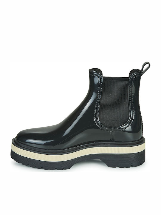 Netty Women's Short Mid Heel Wellies Black