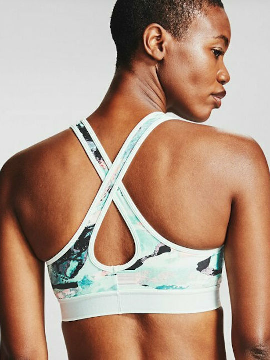 Under Armour Mid Crossback Print Women's Sports Bra without Padding Light Blue