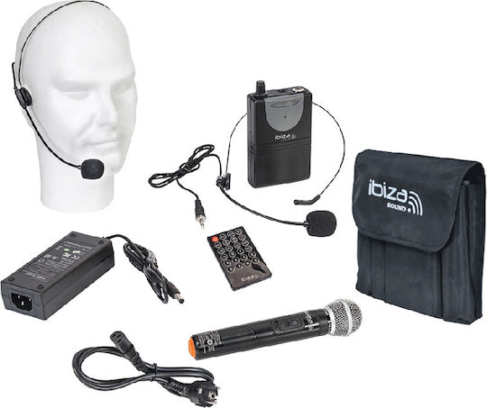 Ibiza Sound Ibiza Sound Karaoke-Lautsprecher mit Kabellosem Mikrofon und Lichteffekten PORT12VHF-MKII PORT12VHF-MKII Schwarz