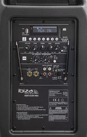 Ibiza Sound Ibiza Sound Karaoke-Lautsprecher mit Kabellosem Mikrofon und Lichteffekten PORT12VHF-MKII PORT12VHF-MKII Schwarz