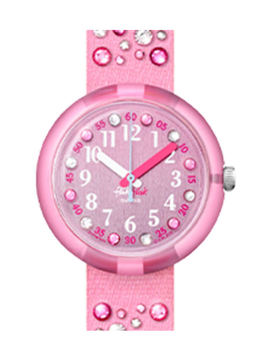 FlikFlak Παιδικό Ρολόι με Υφασμάτινο Λουράκι Ροζ Shine Bright Millefeux
