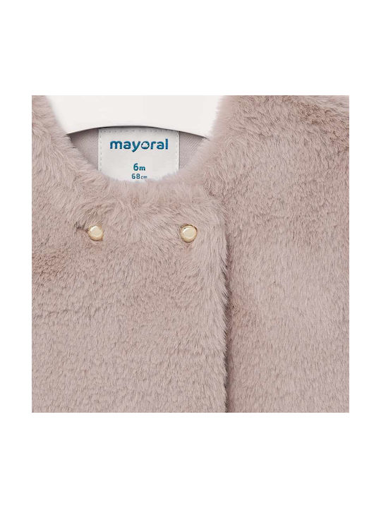 Mayoral Kids Fur Sleeveless short Beige