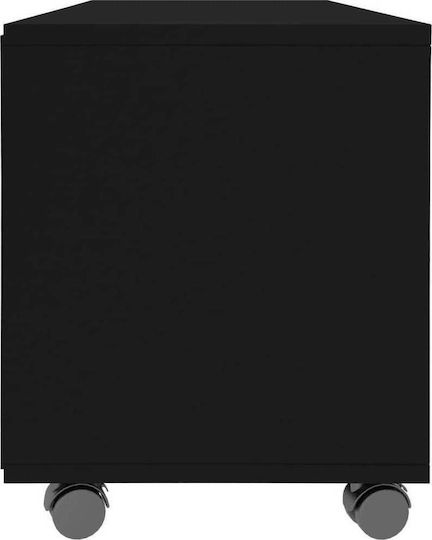 TV Stand with Wheels Black 90x35x35 cm