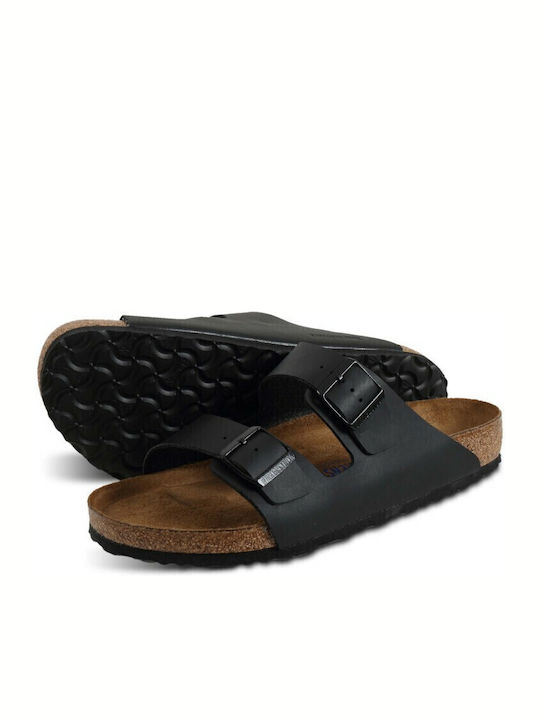 Arizona Soft Footbed Birko-Flor Δερμάτινα Ανδρικά Σανδάλια σε Μαύρο Χρώμα Regular Fit