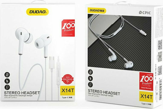 Dudao X14T In-ear Handsfree with USB-C Connector White