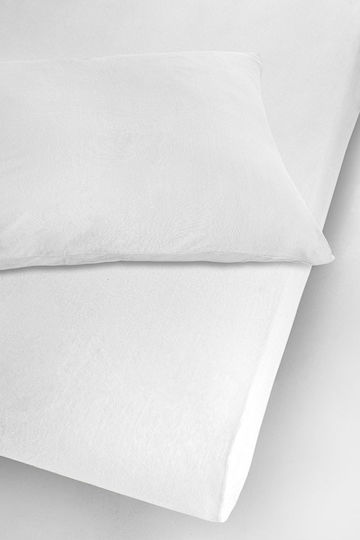 La Luna Bettlaken King Size mit Gummiband 180x200+30cm. Jersey Weiß