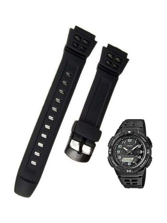 Casio Καουτσούκ Λουράκι Μαύρο 17mm