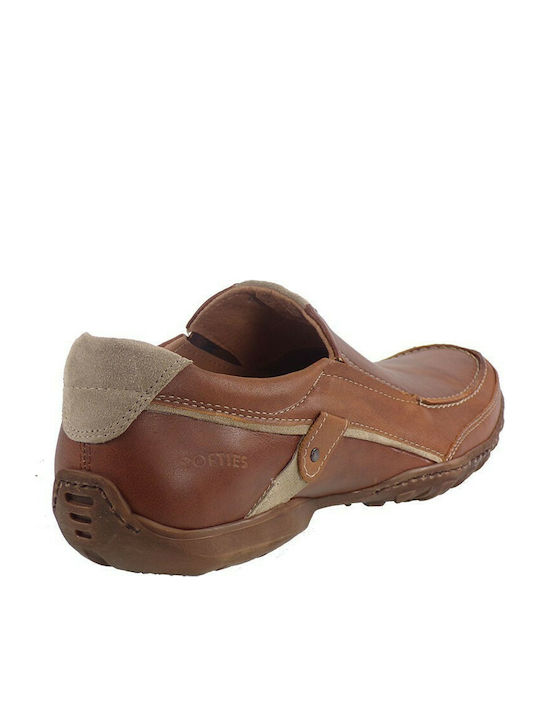 Softies Men's Leather Moccasins Tabac Brown