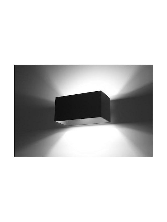 Sollux Quad Maxi Φωτιστικό Τοίχου Μαύρο 31x14x14εκ.