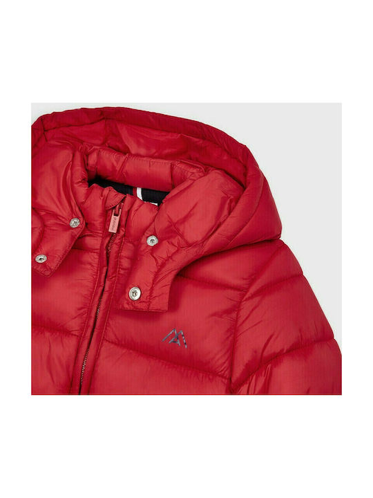 Mayoral Kids Quilted Jacket short Hooded Red