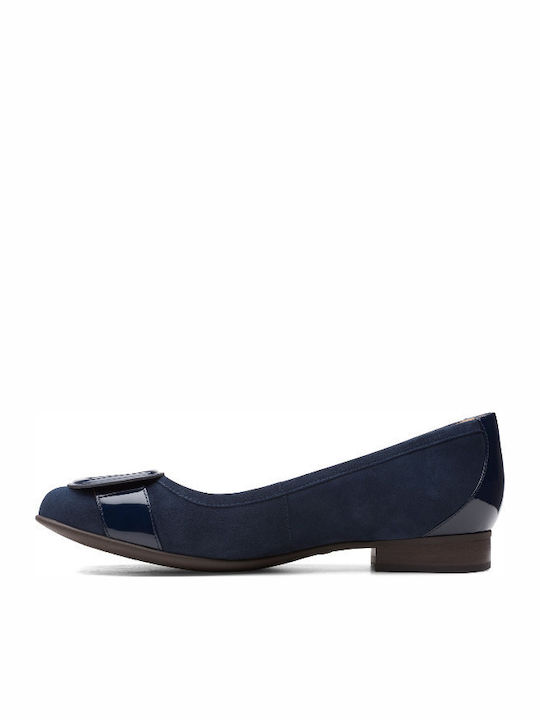 4 Un Blush Cove Suede Γυναικείες Μπαλαρίνες σε Navy Μπλε Χρώμα
