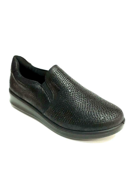 Antrin Bessie Anatomisch Damen Slip-Ons Schwarz