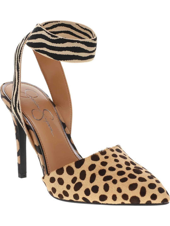 Perinna Spitze Zehen Stiletto Pumps mit Beige Absatzhöhe