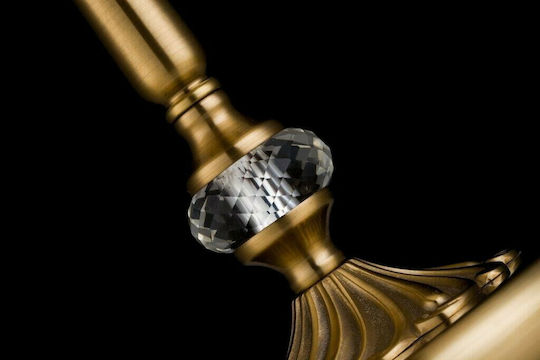 Maytoni Chester Veioză Metalică cu Abajur Maro și Bază Aurie