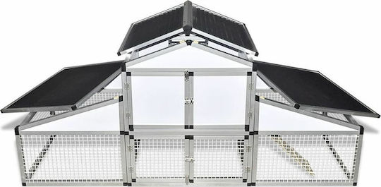 vidaXL Aluminum Poultry Coop 2-Level L2.58 x W0.74 x H1.17m with Corridors and Ovulation Box