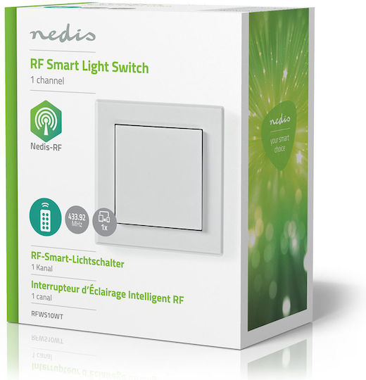 Nedis Wall-mounted Basic Wall Switch Single with White Frame