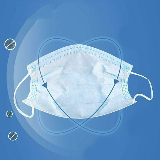Set Chirurgische Masken 3ply 1 Gebrauch EN 149:2001+A1:2009 Schutzmaske Chirurgische Hellblau 100Stück
