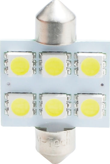 M-Tech Car and Motorcycle Lamps Premium C10W C5W LED White 12V 1.44W Quantity 2