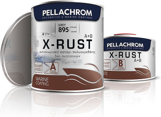 Pellachrom X-Rust F895 Αντισκωριακό Αστάρι Πολυουρεθάνης Δύο Συστατικών Γκρι Suitable for Metal / Non-Ferrous Metals 0.75lt