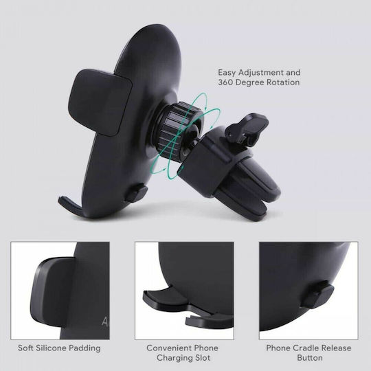 Aukey HD-C48 Βάση Κινητού Αυτοκινήτου με Ρυθμιζόμενα Άγκιστρα Μαύρη