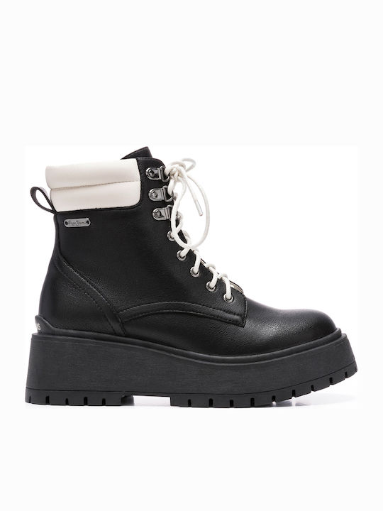 Bobbing Mixed Women's Ankle Boots with Medium Heel Black