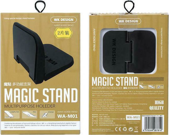 WK Magic Stand Βάση Γραφείου για Κινητό σε Μαύρο χρώμα