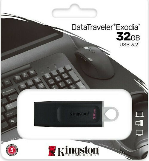 Kingston DataTraveler Exodia 32GB USB 3.2 Stick Schwarz