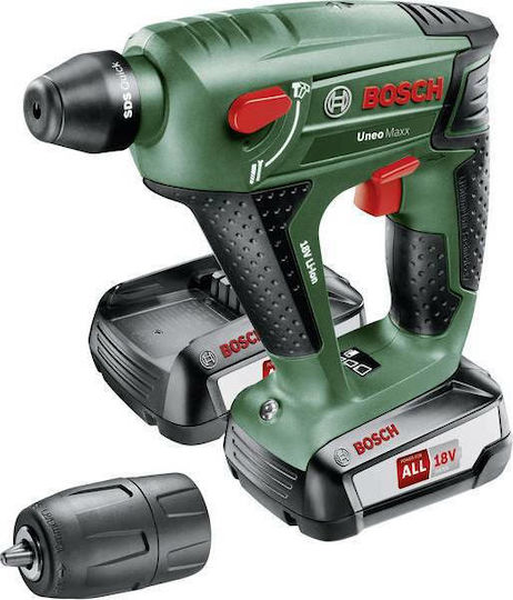 Bosch Uneo Maxx Impact Demolition Hammer Battery 18V 2x2.5Ah with Chuck SDS Plus 0603952327