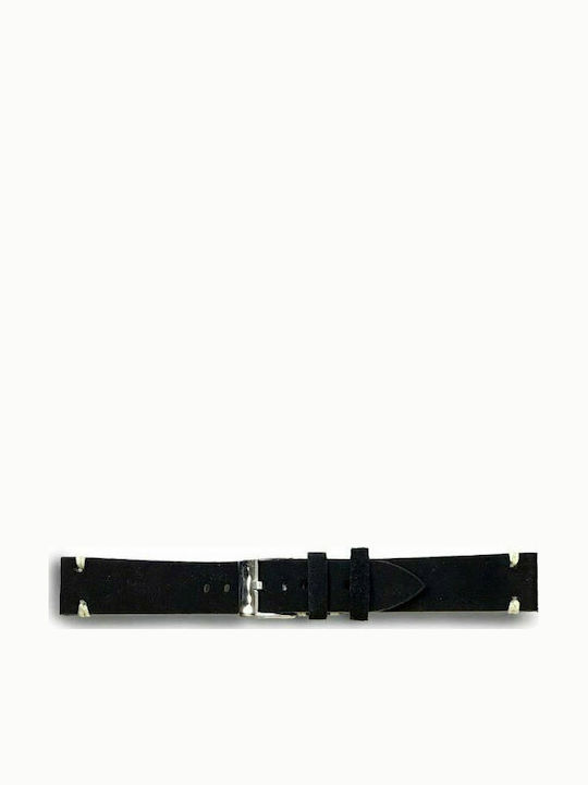 Diloy Straps Δερμάτινο Λουράκι Μαύρο 20mm