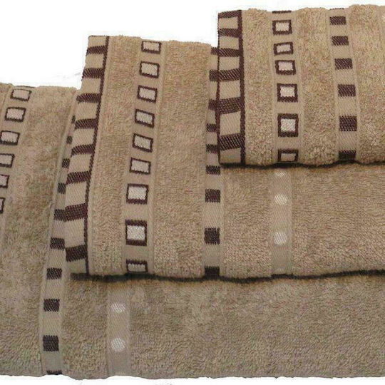 Le Blanc Prosop de mână Penne Jacquard Puncte 30x50cm. Bej Greutate 450gr/m²