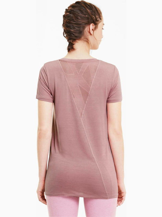 Puma Studio Lace Keyhole Feminin Sport Tricou Liliac