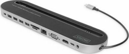 Digitus USB-C Docking Station with HDMI 4K PD Ethernet and Support for 2 Monitors Black (DA-70888)