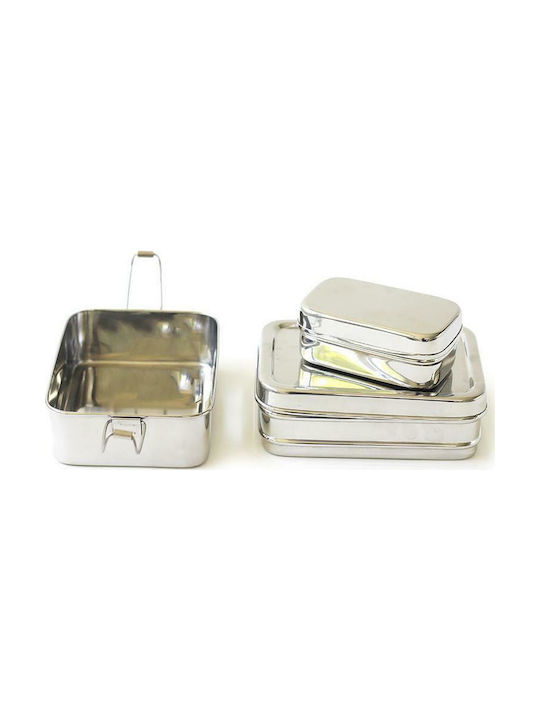 Ecolunchbox Three-In-One Classic Σετ Δοχεία Φαγητού Inox Ασημί 14x10.6cm 3τμχ