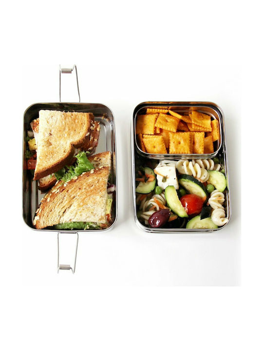 Ecolunchbox Three-In-One Classic Σετ Δοχεία Φαγητού Inox Ασημί 14x10.6cm 3τμχ