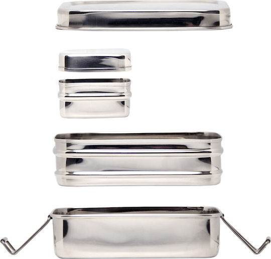Ecolunchbox Three-In-One Classic Σετ Δοχεία Φαγητού Inox Ασημί 14x10.6cm 3τμχ