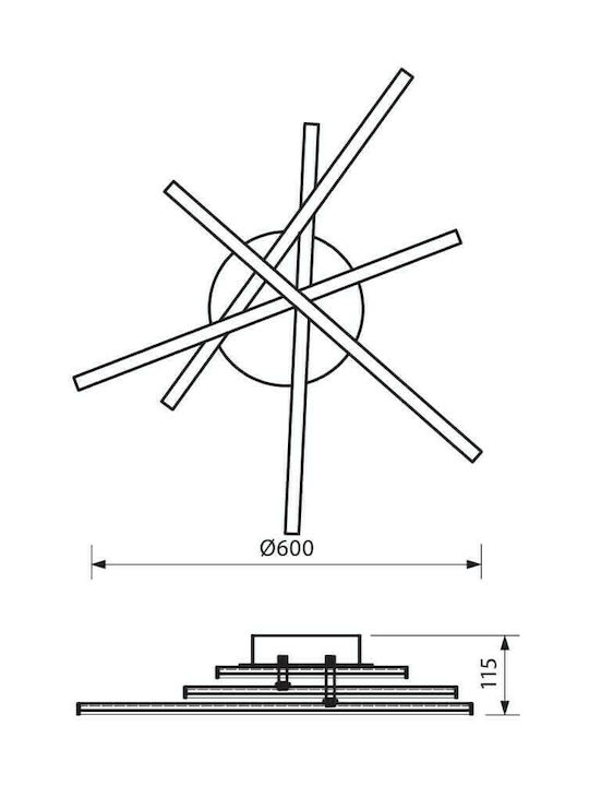 Vivalux Matrix Modernă Metalică Plafonieră de tavan cu LED Integrat 60buc Argint